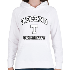 PRINTFASHION Techno University - Női kapucnis pulóver - Fehér női pulóver, kardigán