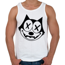 PRINTFASHION TechnoCat - Férfi atléta - Fehér atléta, trikó