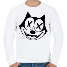 PRINTFASHION TechnoCat - Férfi pulóver - Fehér férfi pulóver, kardigán