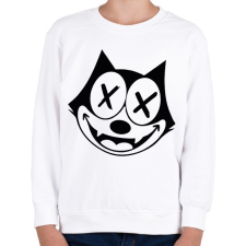 PRINTFASHION TechnoCat - Gyerek pulóver - Fehér gyerek pulóver, kardigán