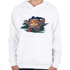 PRINTFASHION Teemo in space - Gyerek kapucnis pulóver - Fehér