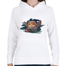 PRINTFASHION Teemo in space - Női kapucnis pulóver - Fehér női pulóver, kardigán