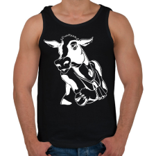 PRINTFASHION tehén - Férfi atléta - Fekete atléta, trikó