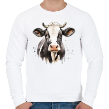 PRINTFASHION Tehén - Férfi pulóver - Fehér férfi pulóver, kardigán