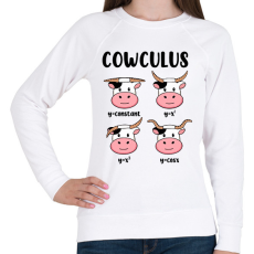 PRINTFASHION Tehén függvények - Női pulóver - Fehér