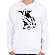 PRINTFASHION tehén - Gyerek kapucnis pulóver - Fehér