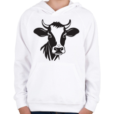 PRINTFASHION Tehén  - Gyerek kapucnis pulóver - Fehér gyerek pulóver, kardigán