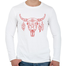 PRINTFASHION tehén koponya - Férfi hosszú ujjú póló - Fehér