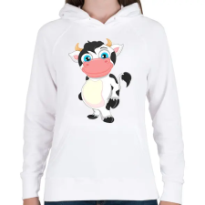 PRINTFASHION Tehén  - Női kapucnis pulóver - Fehér női pulóver, kardigán