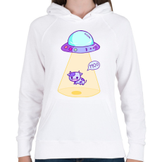 PRINTFASHION Tehén rablás - Női kapucnis pulóver - Fehér