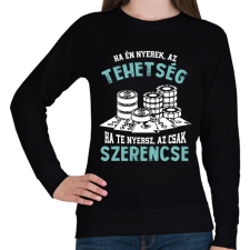 PRINTFASHION Tehetség, szerencse - Női pulóver - Fekete női pulóver, kardigán