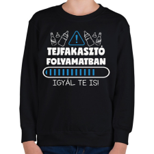 PRINTFASHION Tejfakasztó folyamatban - Gyerek pulóver - Fekete gyerek pulóver, kardigán