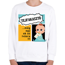 PRINTFASHION Tejfakasztó...még egy ok az ivásra - Gyerek pulóver - Fehér gyerek pulóver, kardigán