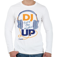 PRINTFASHION Tekerd fel a hangerőt - Férfi hosszú ujjú póló - Fehér