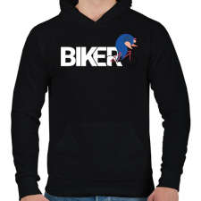 PRINTFASHION Tekerek ahogy bírok - Férfi kapucnis pulóver - Fekete férfi pulóver, kardigán