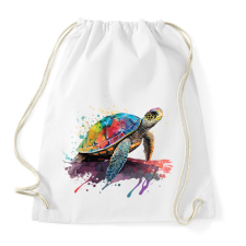 PRINTFASHION teknős béka - Sportzsák, Tornazsák - Fehér tornazsák