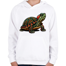 PRINTFASHION Teknős - Gyerek kapucnis pulóver - Fehér