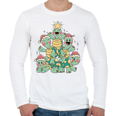 PRINTFASHION Teknős karácsonyfa - Férfi hosszú ujjú póló - Fehér