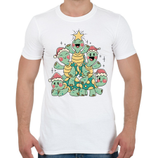 PRINTFASHION Teknős karácsonyfa - Férfi póló - Fehér férfi póló