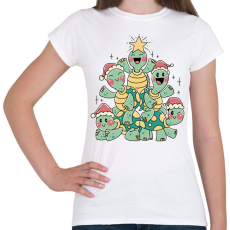 PRINTFASHION Teknős karácsonyfa - Női póló - Fehér