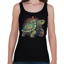 PRINTFASHION Teknős - Női atléta - Fekete női trikó