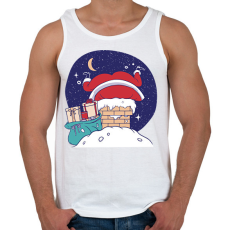 PRINTFASHION Télapó a kéményben - Férfi atléta - Fehér