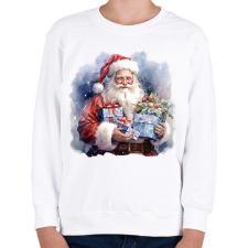 PRINTFASHION Télapó ajándékkal - Gyerek pulóver - Fehér gyerek pulóver, kardigán