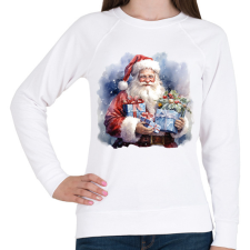 PRINTFASHION Télapó ajándékkal - Női pulóver - Fehér női pulóver, kardigán