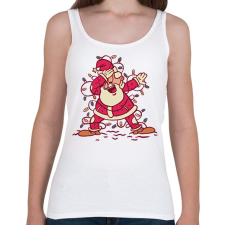 PRINTFASHION Télapó dab - Női atléta - Fehér női trikó