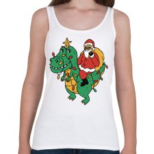 PRINTFASHION Télapó dínó háton - Női atléta - Fehér női trikó