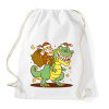 PRINTFASHION Télapó dínó háton - Sportzsák, Tornazsák - Fehér