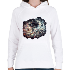 PRINTFASHION Télapó érkezik a rénszarvasos szánjával - Női kapucnis pulóver - Fehér