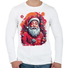 PRINTFASHION Télapó - Férfi hosszú ujjú póló - Fehér férfi póló