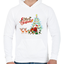 PRINTFASHION Télapó - Férfi kapucnis pulóver - Fehér férfi pulóver, kardigán