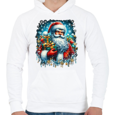 PRINTFASHION Télapó - Férfi kapucnis pulóver - Fehér
