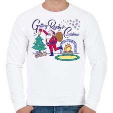 PRINTFASHION Télapó - Férfi pulóver - Fehér férfi pulóver, kardigán