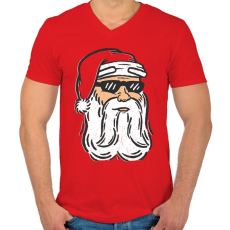 PRINTFASHION Télapó - Férfi V-nyakú póló - Piros