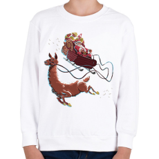 PRINTFASHION Télapó lámával - Gyerek pulóver - Fehér