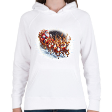 PRINTFASHION Télapó - Női kapucnis pulóver - Fehér női pulóver, kardigán