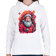 PRINTFASHION Télapó - Női kapucnis pulóver - Fehér női pulóver, kardigán