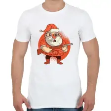 PRINTFASHION Télapó puskával - Férfi póló - Fehér férfi póló