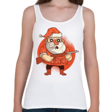 PRINTFASHION Télapó puskával - Női atléta - Fehér női trikó