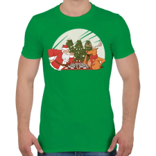 PRINTFASHION Télapó sakkozik - Férfi póló - Zöld férfi póló