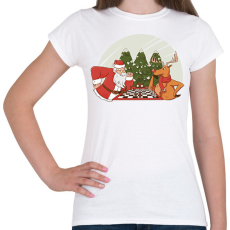 PRINTFASHION Télapó sakkozik - Női póló - Fehér