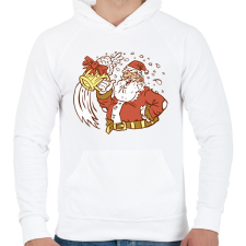 PRINTFASHION Télapó sörrel - Férfi kapucnis pulóver - Fehér férfi pulóver, kardigán