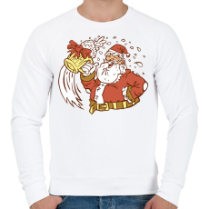 PRINTFASHION Télapó sörrel - Férfi pulóver - Fehér