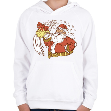 PRINTFASHION Télapó sörrel - Gyerek kapucnis pulóver - Fehér gyerek pulóver, kardigán