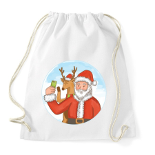 PRINTFASHION Télapó szelfi - Sportzsák, Tornazsák - Fehér tornazsák