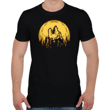 PRINTFASHION telehold farkas sötét alaphoz - Férfi póló - Fekete férfi póló