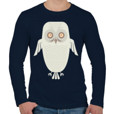 PRINTFASHION Téli bagoly - Férfi hosszú ujjú póló - Sötétkék férfi póló